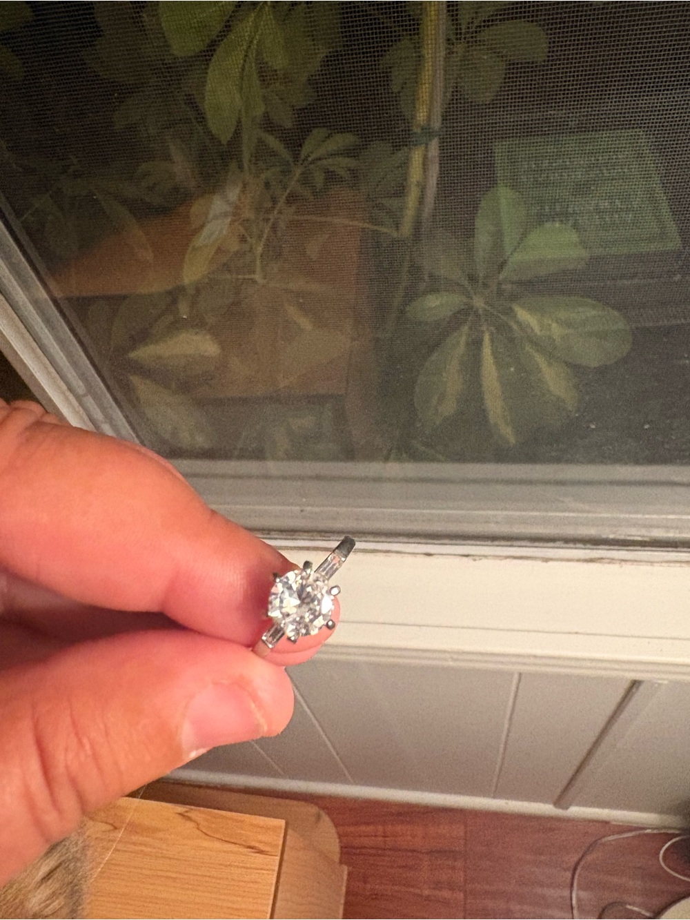 Sparkling Solitaire Ring - Clear Stone on Silver Band